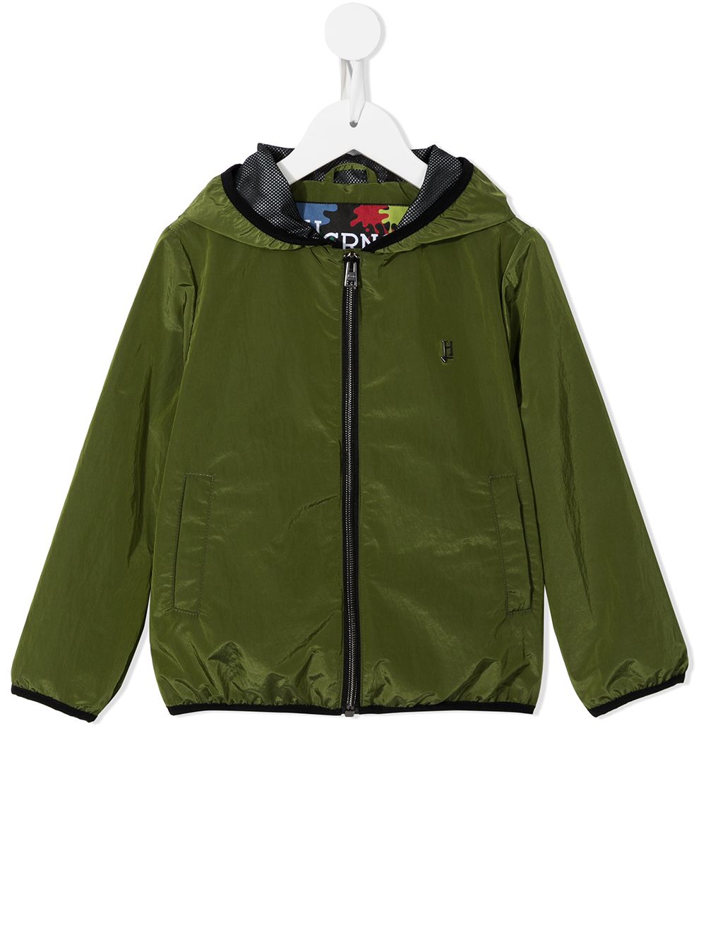 Herno Kids' Lightweight Hooded Jacket In Green