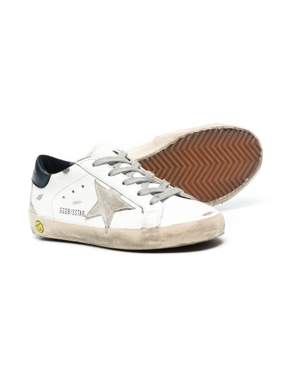 Golden Goose Kids Superstar gerafelde sneakers - Wit