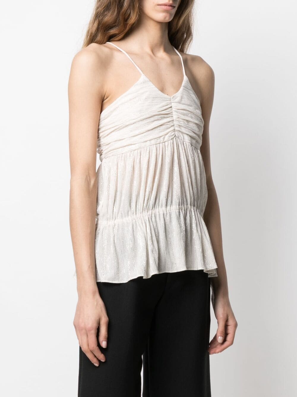 Shop Iro Surry Ruched Camisole In Neutrals