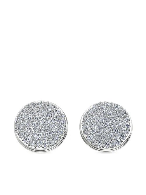 Puces d'oreilles Black Caviar en or blanc 18ct ornées de diamants - ALINKA - Modalova