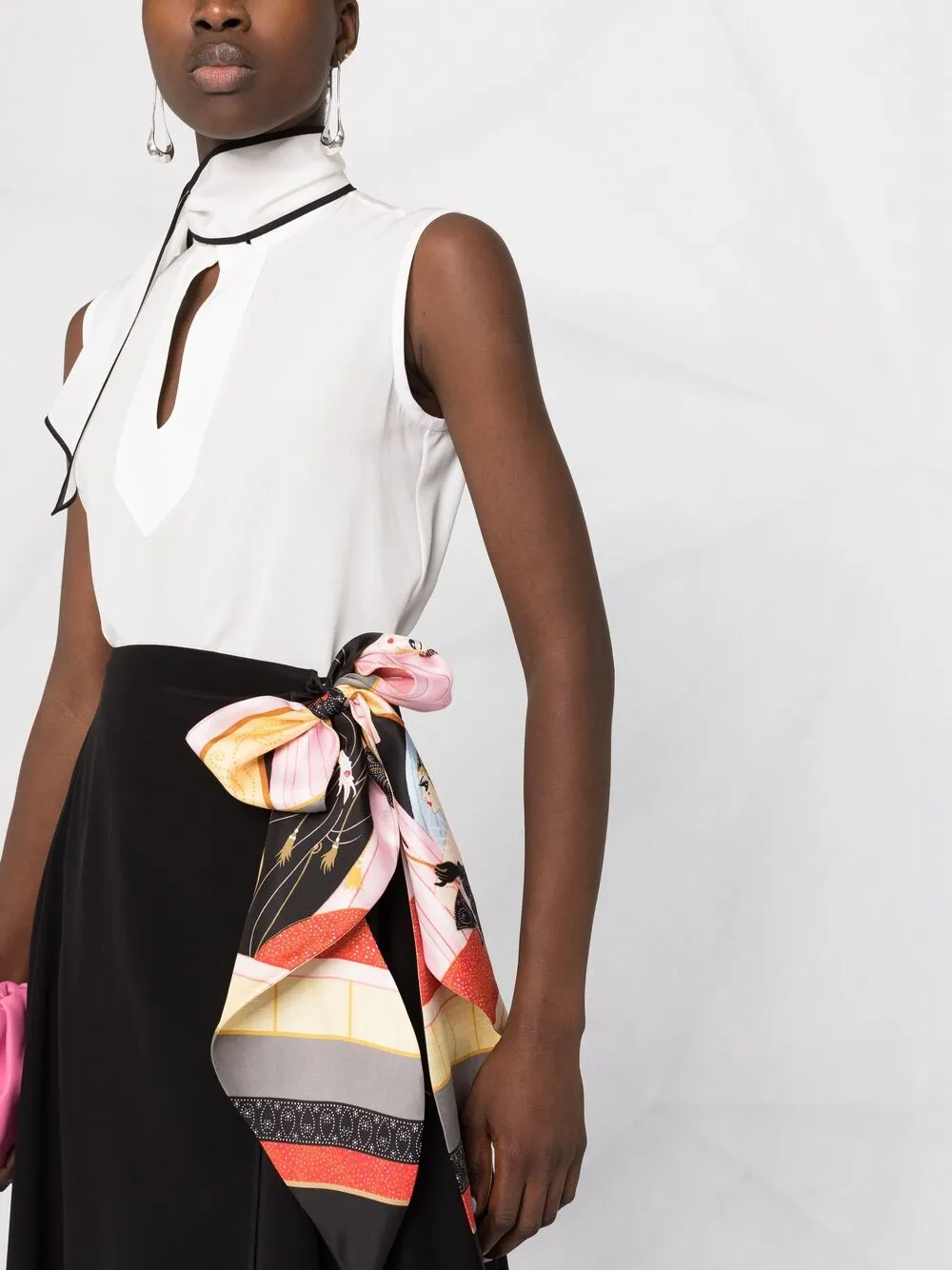 фото Lanvin юбка с контрастным бантом сбоку