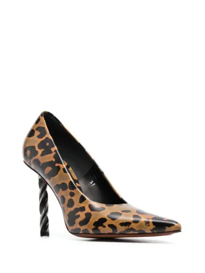 leopard print pumps block heel
