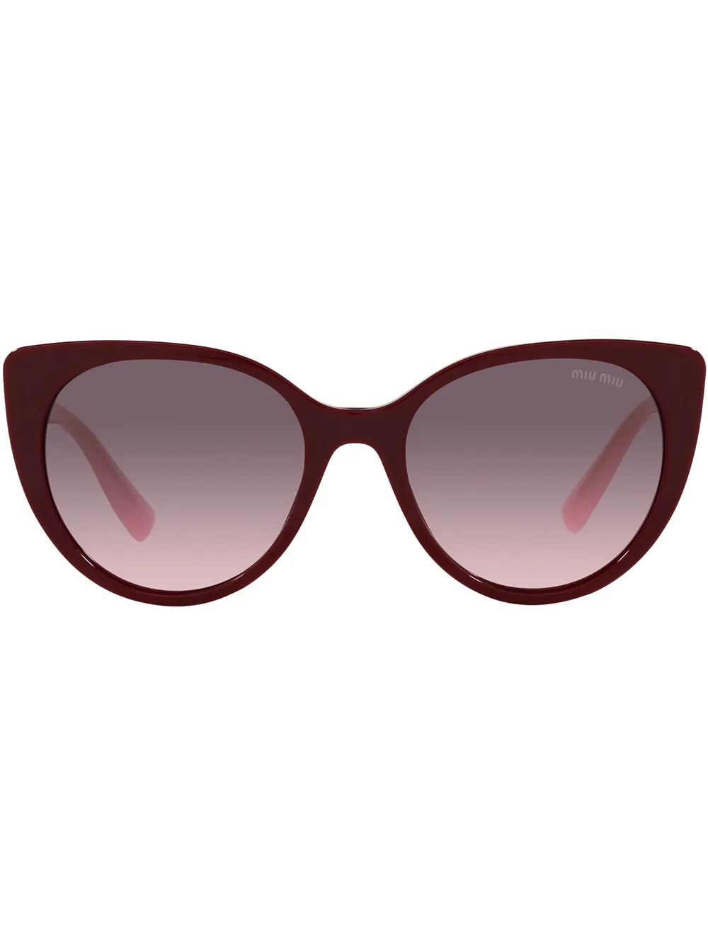 Miu Miu Two-tone Logo Sunglasses In Rot