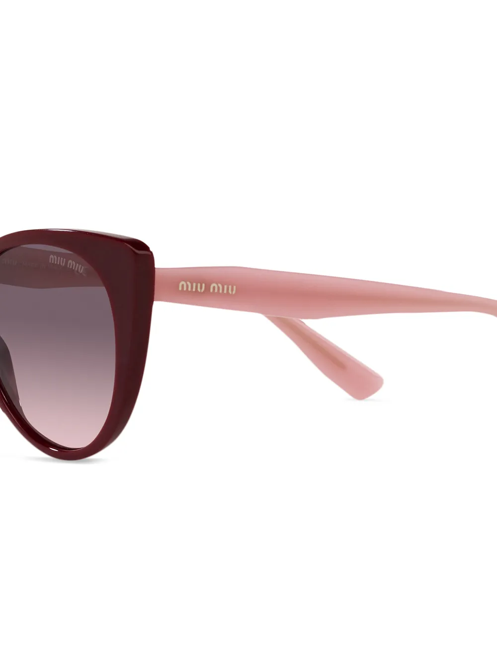 Miu Miu Two-tone Logo Sunglasses In Rot
