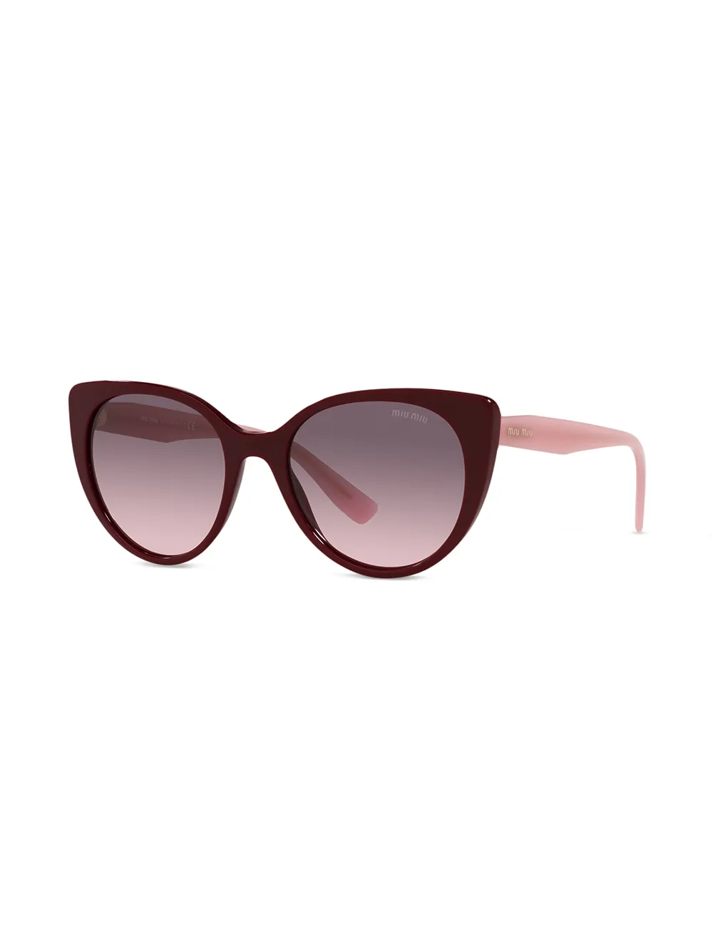 Miu Miu Two-tone Logo Sunglasses In Rot