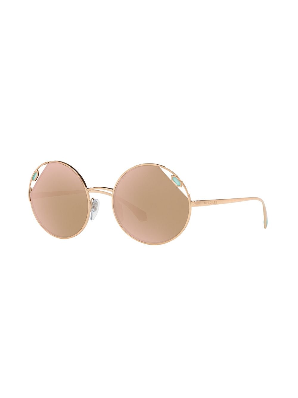 Shop Bvlgari Stone-embellished Round Sunglasses In Pink