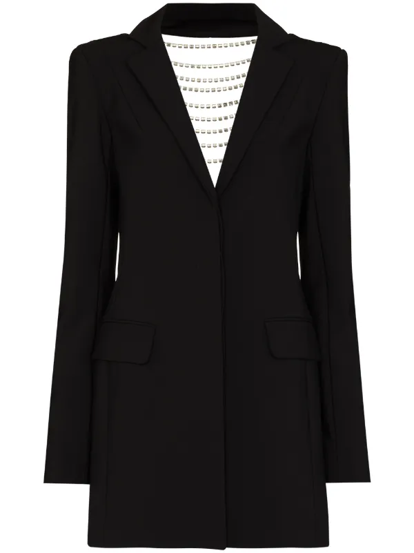 backless crystal-trim blazer mini dress 