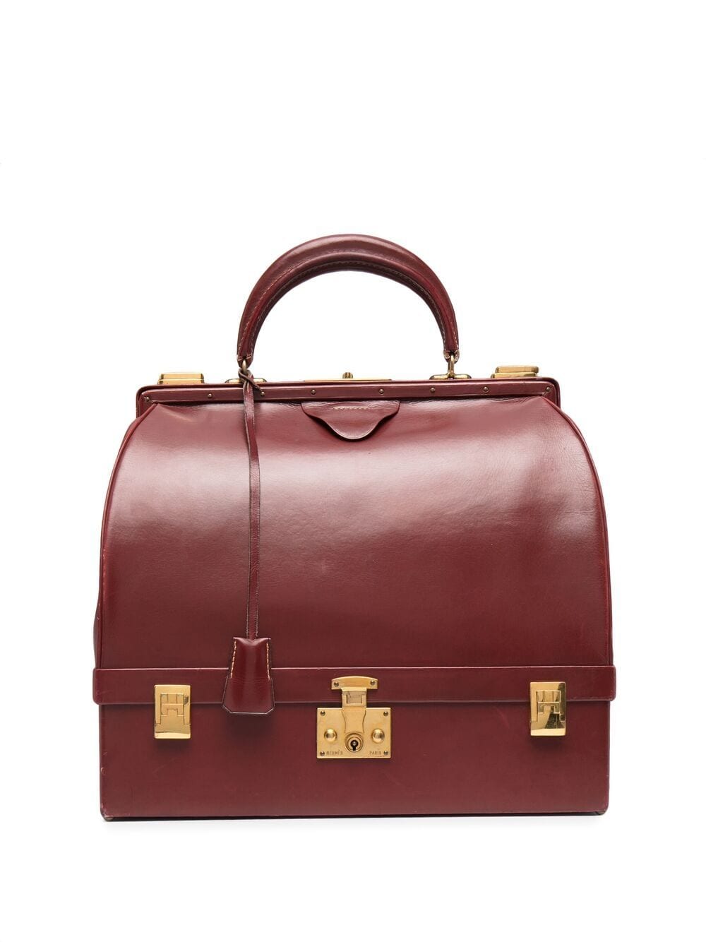 Pre-owned Hermes 1940s  Mallette Bag In Red