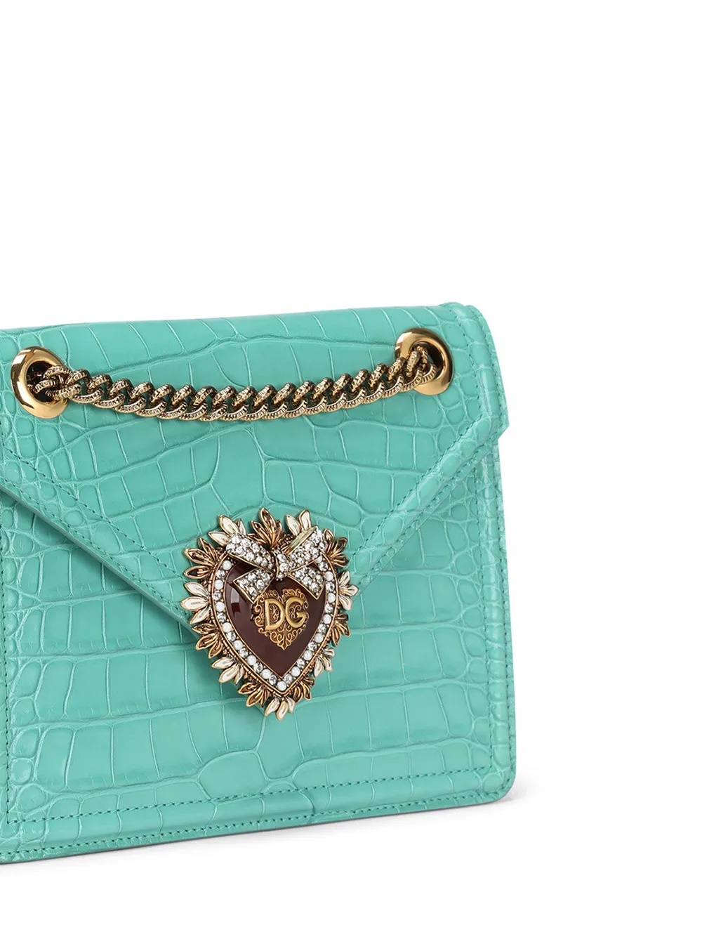  Dolce & Gabbana Mittelgroße Devotion Umhängetasche   Grün 