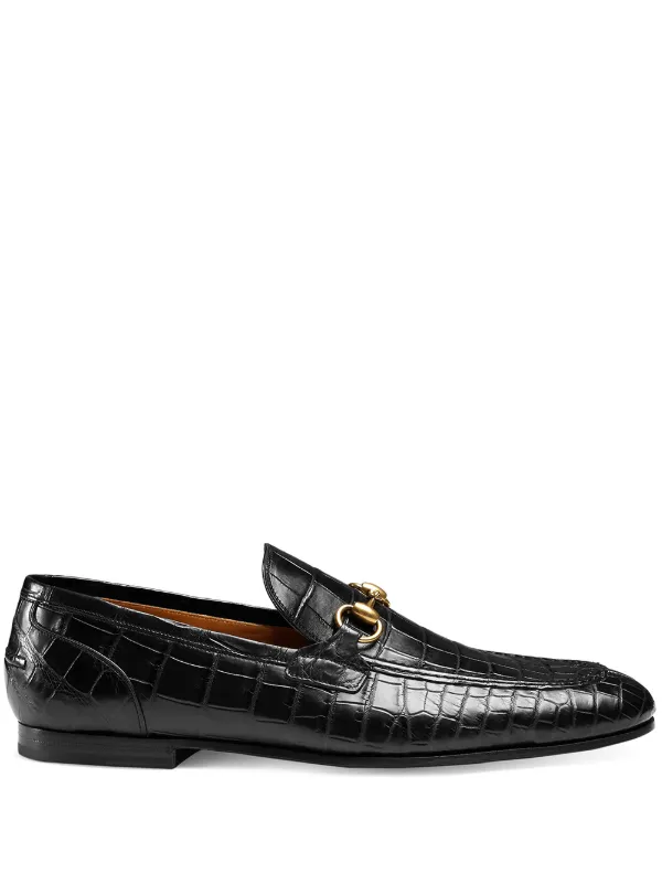 Men's Gucci Jordaan crocodile loafer in black