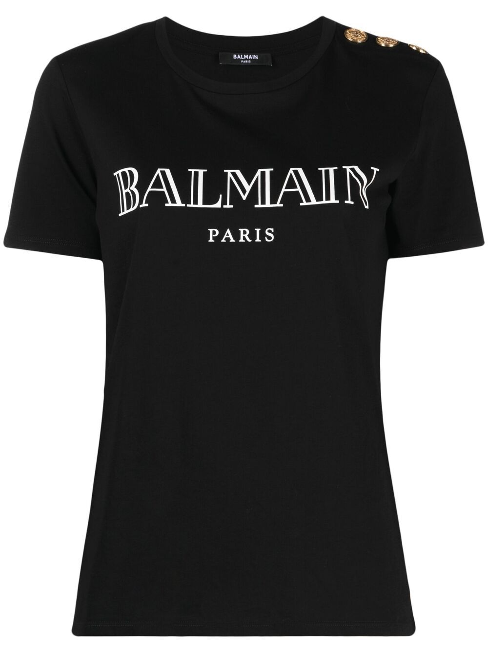 Shop Balmain Logo Print T-shirt In Black