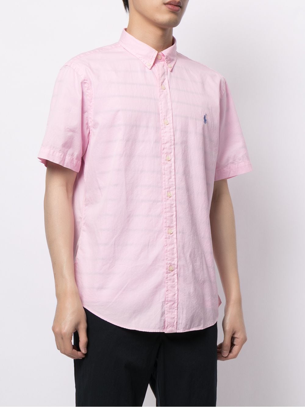 Shop Polo Ralph Lauren Embroidered-logo Shirt In Pink