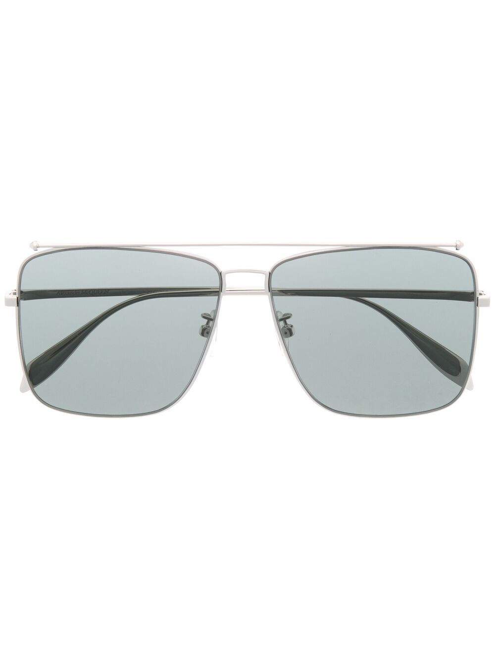 Alexander Mcqueen Square Aviator Sunglasses In Metallisch