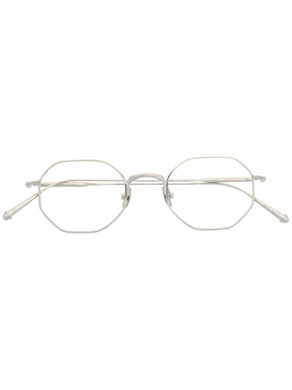 geometric-frame glasses