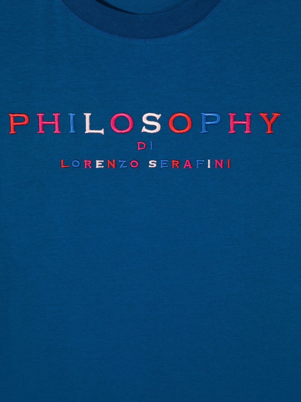 Shop Philosophy Di Lorenzo Serafini Teen Logo-embroidered T-shirt In Blue