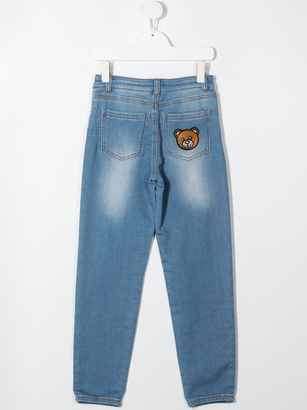 Shop Moschino Faded-effect Jeans In Blue