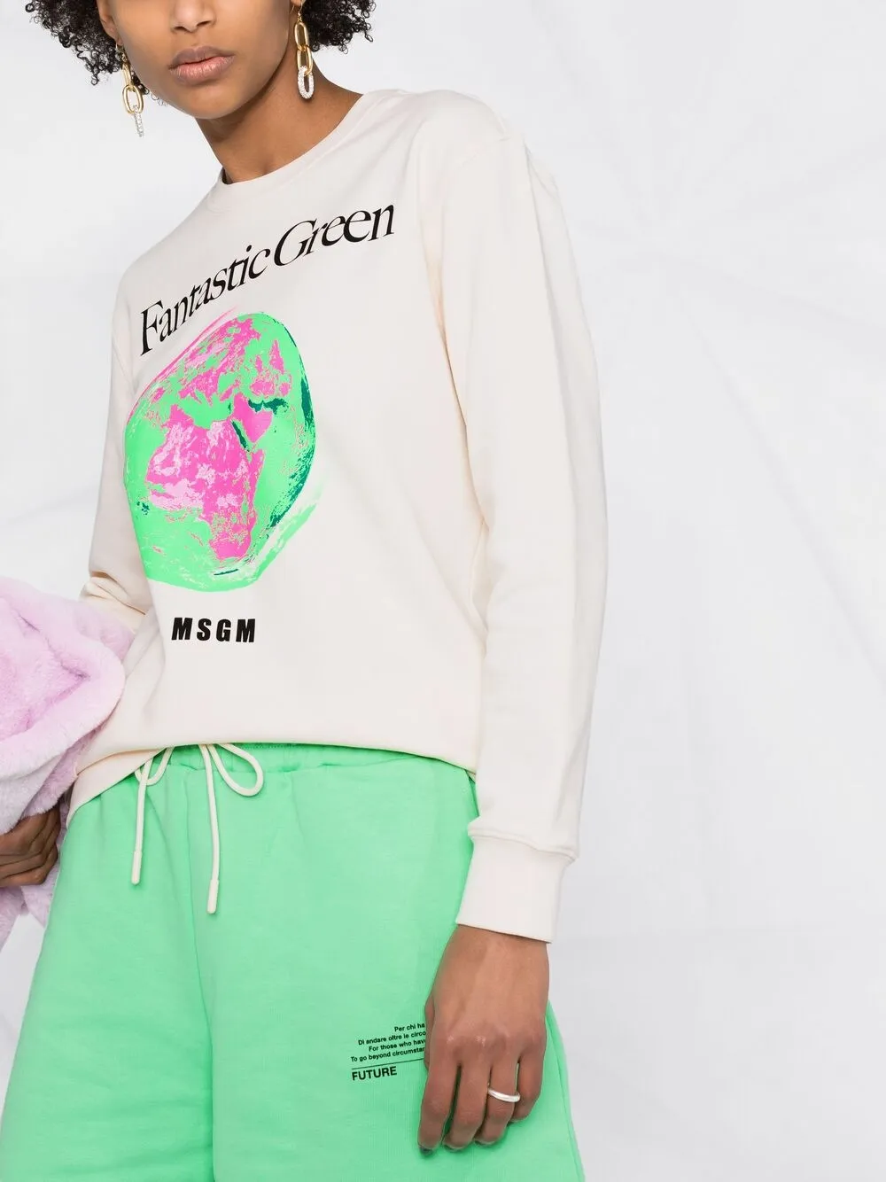фото Msgm толстовка fantastic green с принтом
