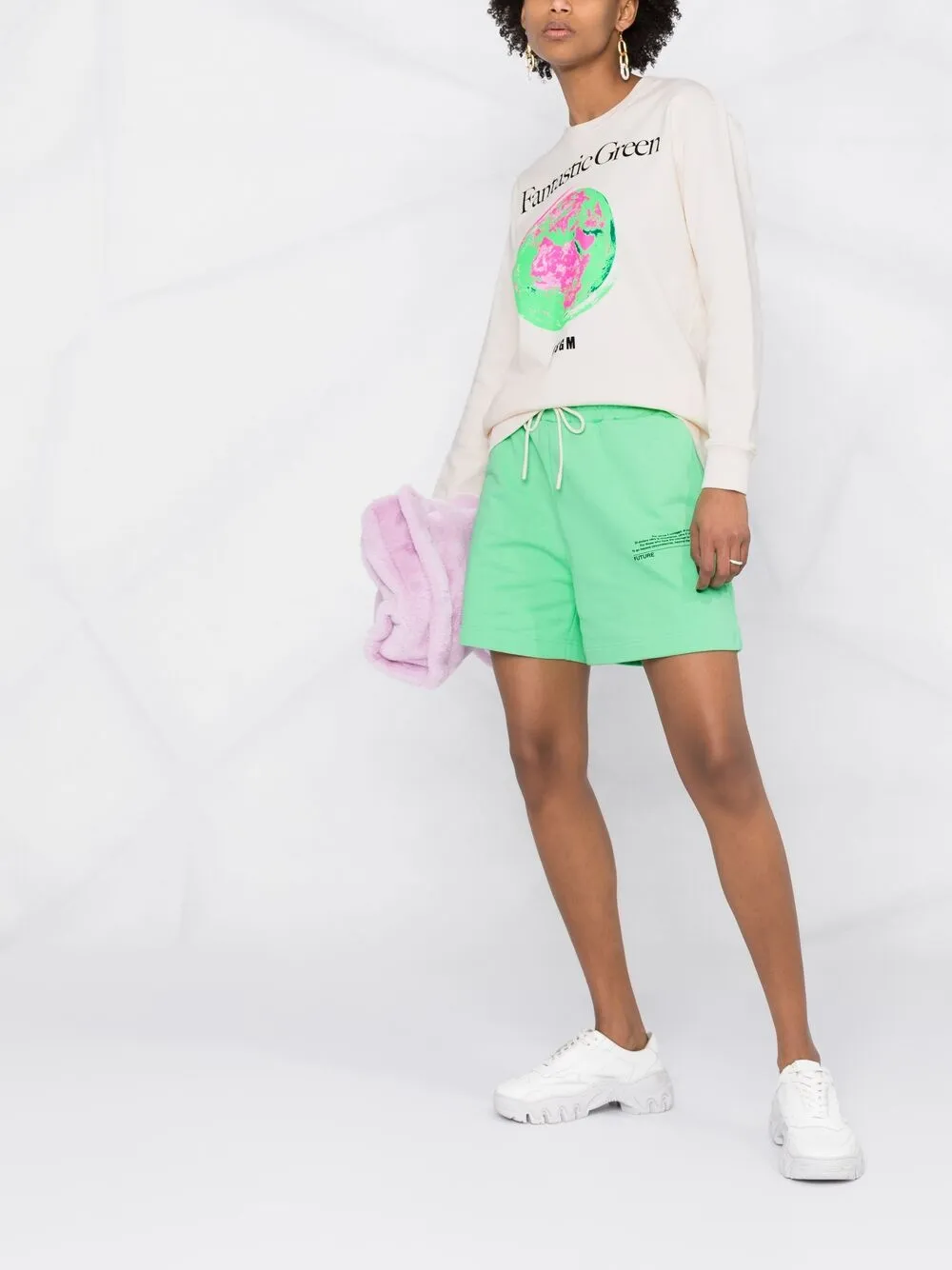 фото Msgm толстовка fantastic green с принтом