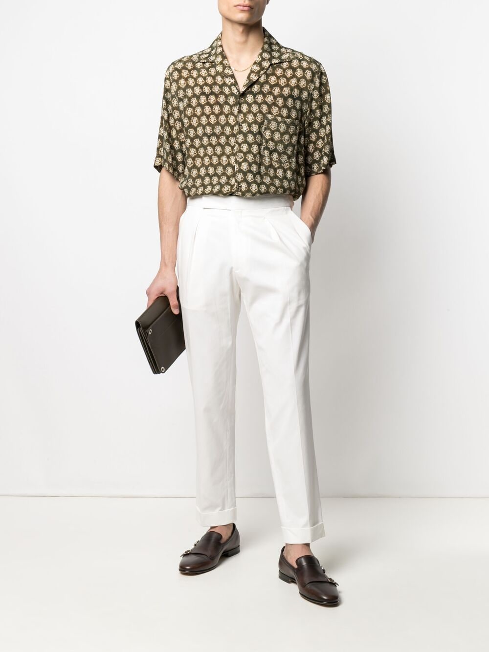 Shop Briglia 1949 Straight-leg Tailored Trousers In White