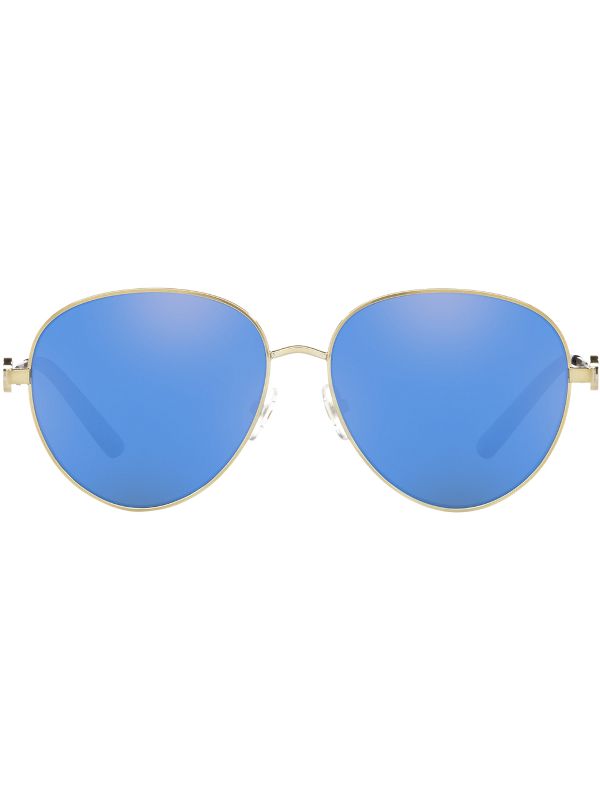 tory burch blue aviator sunglasses