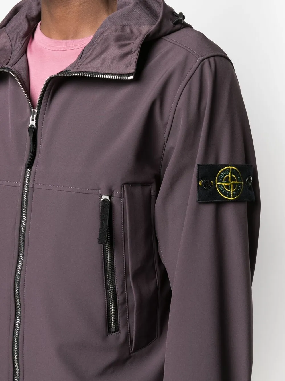 фото Stone island куртка с капюшоном и нашивкой-логотипом