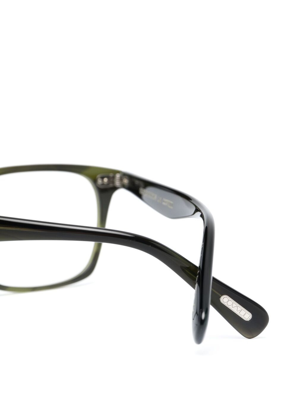 Shop Oliver Peoples Nisen Rectangular-frame Glasses In Grün