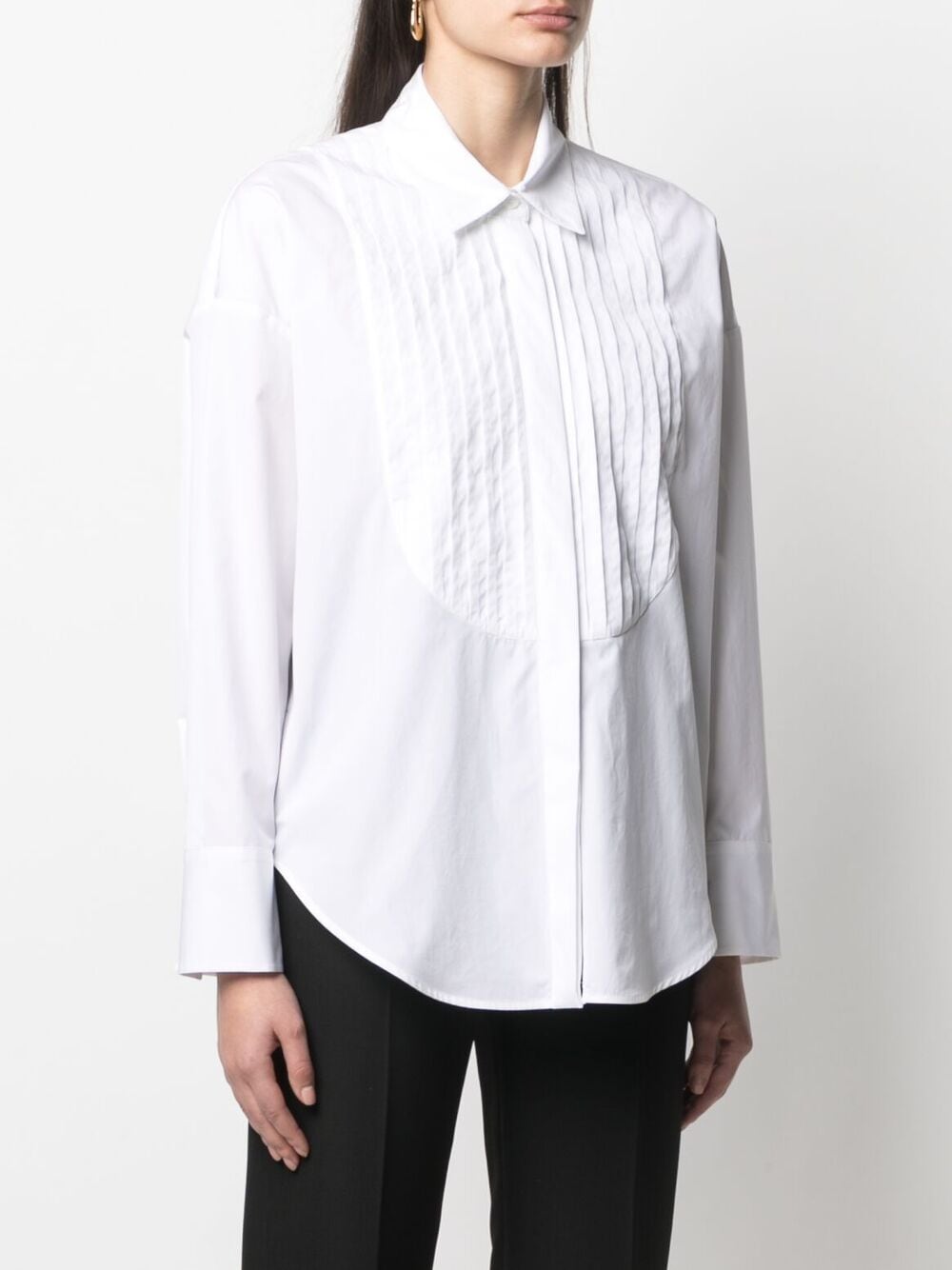 Shop Lorena Antoniazzi Ribbed Long-sleeved Shirt In White