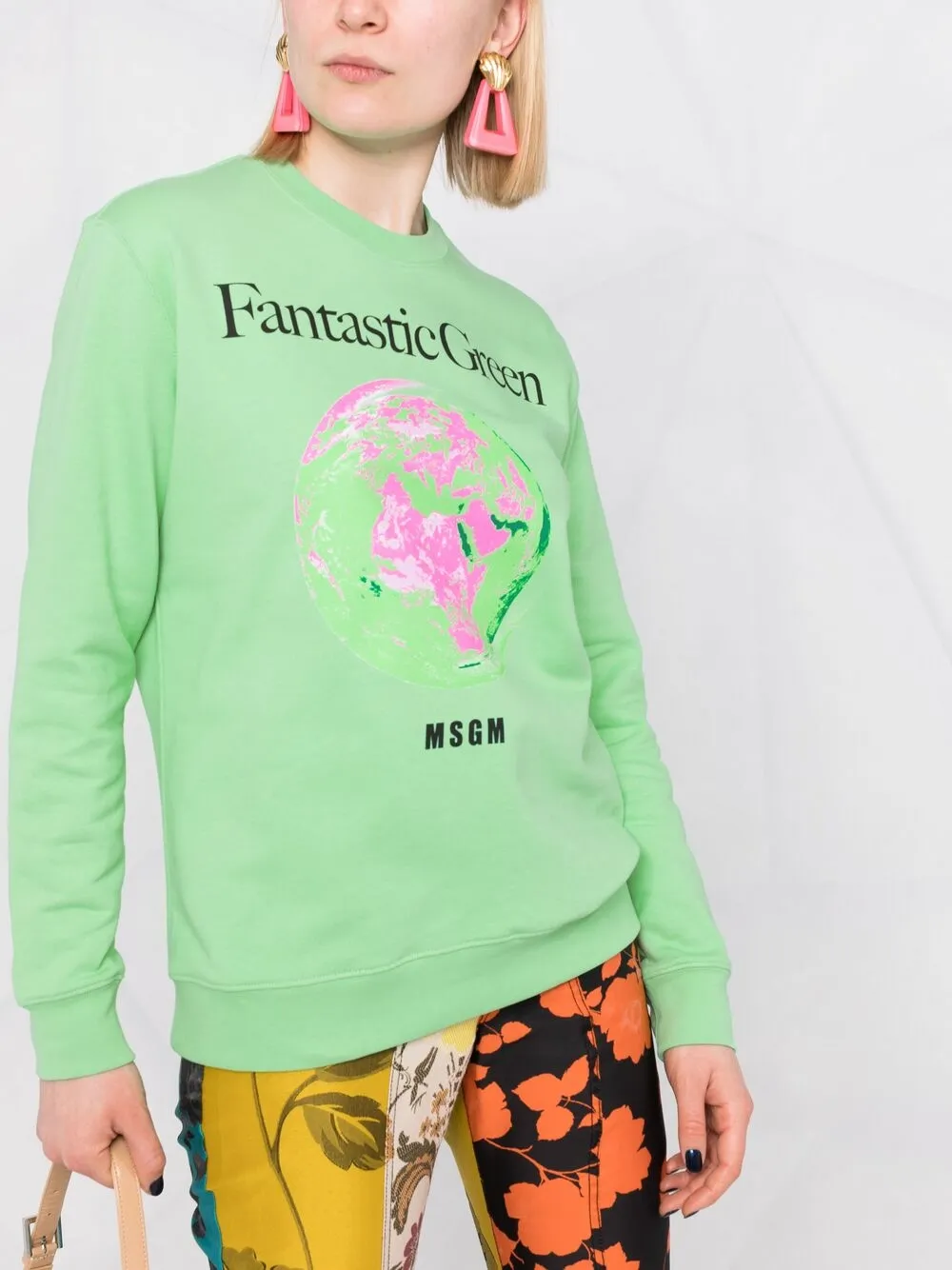 фото Msgm толстовка fantastic green с принтом