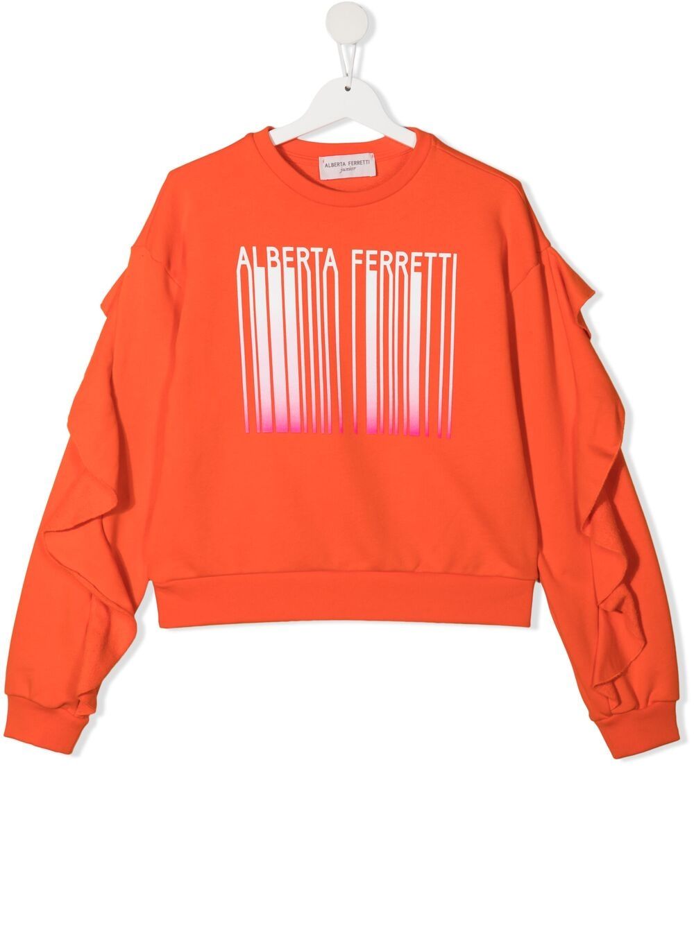 фото Alberta ferretti kids teen ruffle-sleeve logo-print sweatshirt