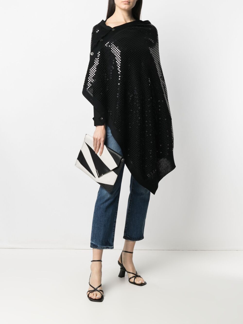 JUNYA WATANABE SEQUINNED ASYMMETRIC CAPE 