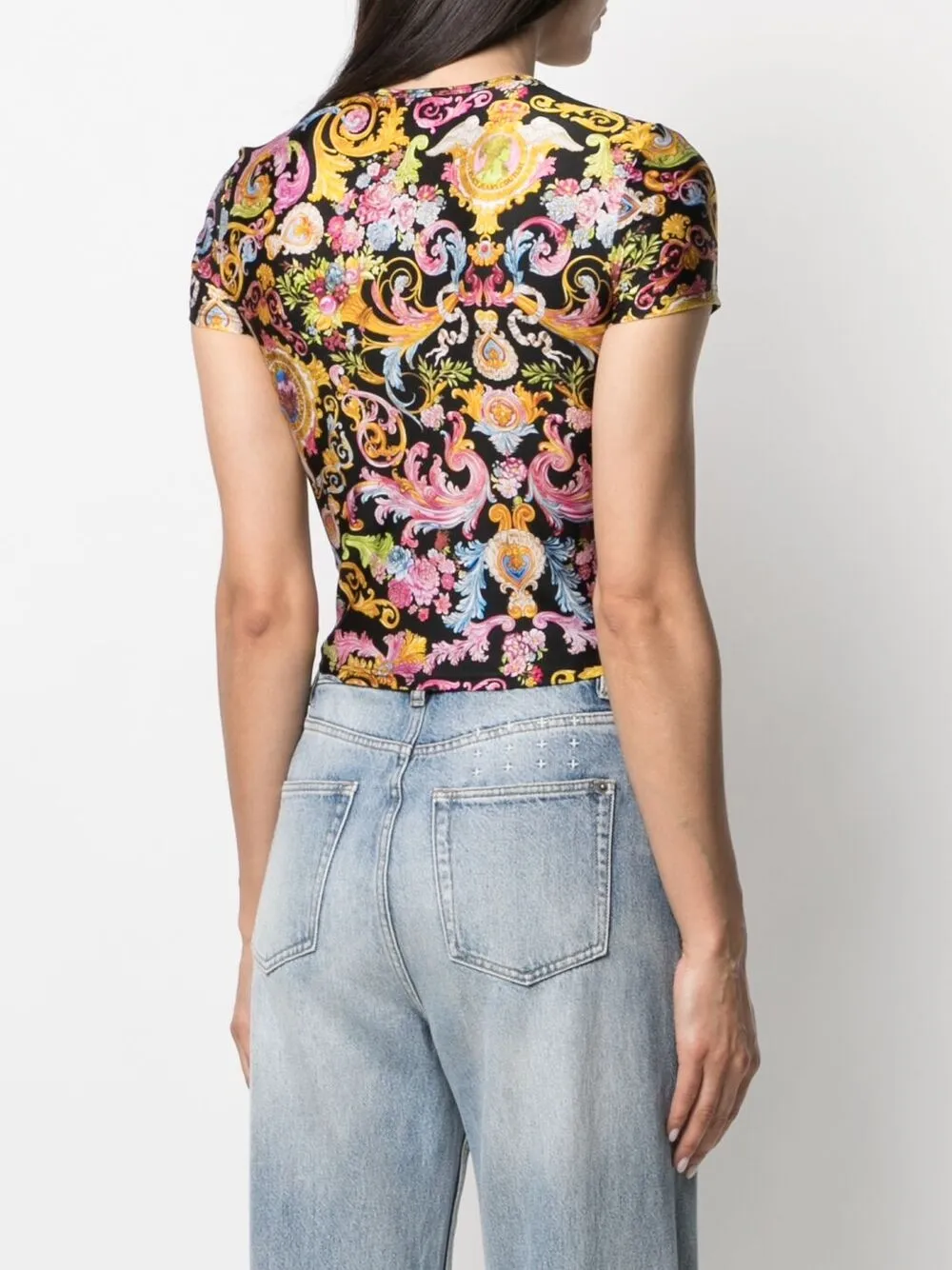 фото Versace jeans couture укороченная футболка с принтом versailles