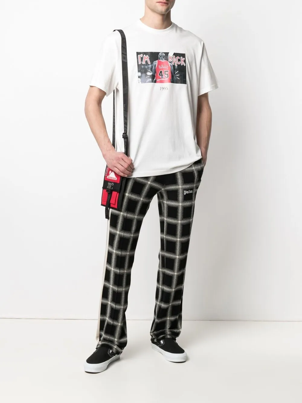 Throwback. T-shirt met basketbalprint - Wit