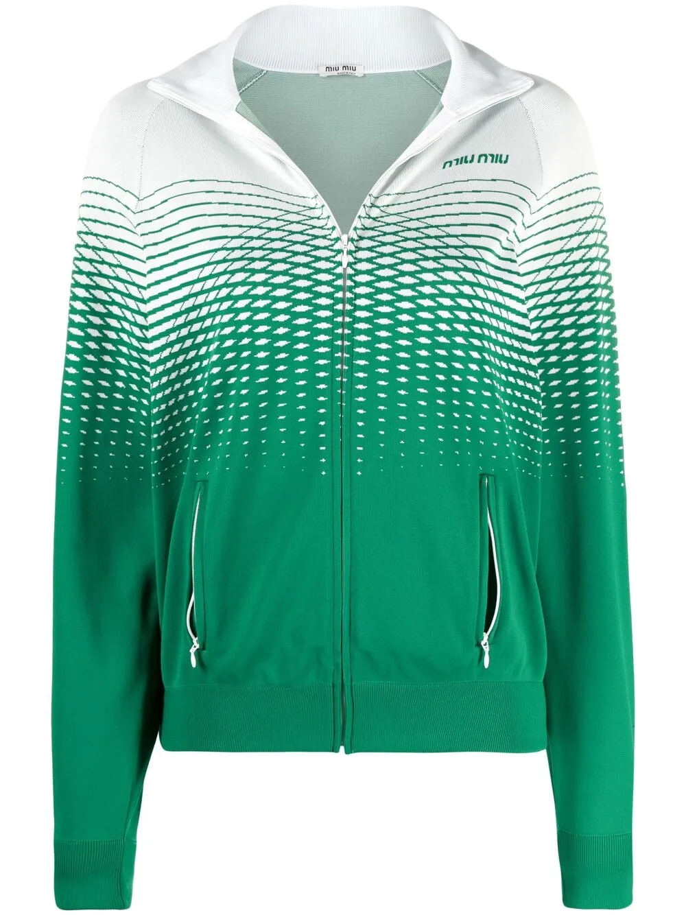 Miu Miu Gradient-effect Zipped Jacket In Green | ModeSens