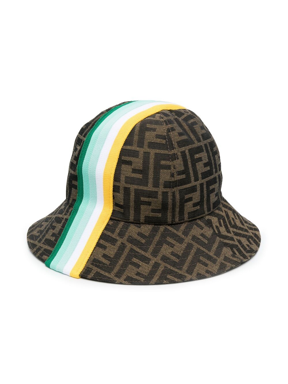 FENDI FF-LOGO STRIPED SUN HAT