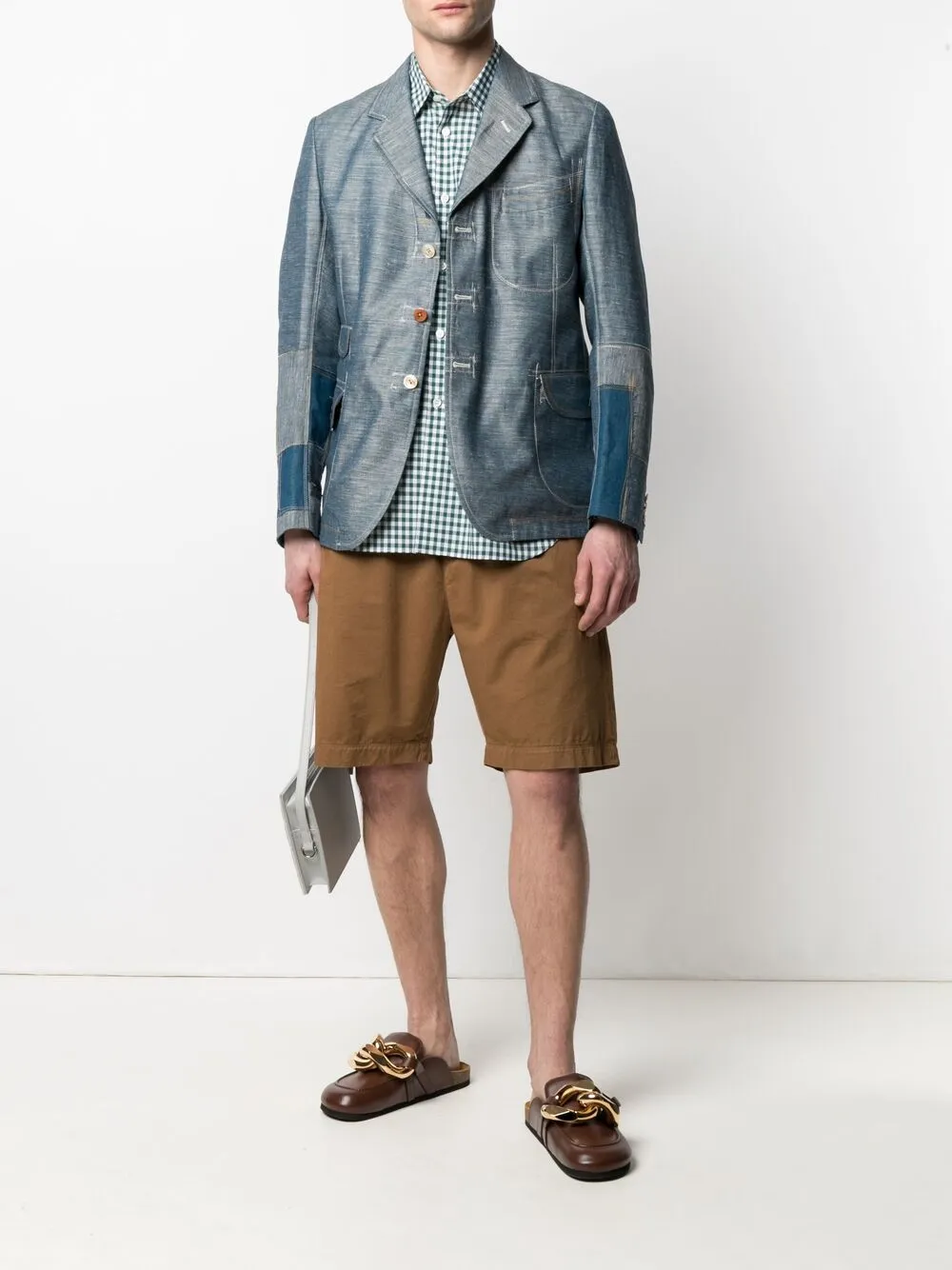 Image 2 of Junya Watanabe MAN patchwork-detail denim blazer