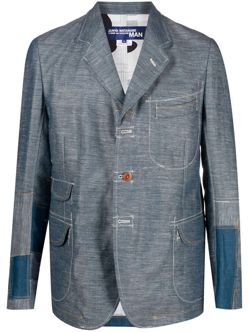 Image 1 of Junya Watanabe MAN patchwork-detail denim blazer