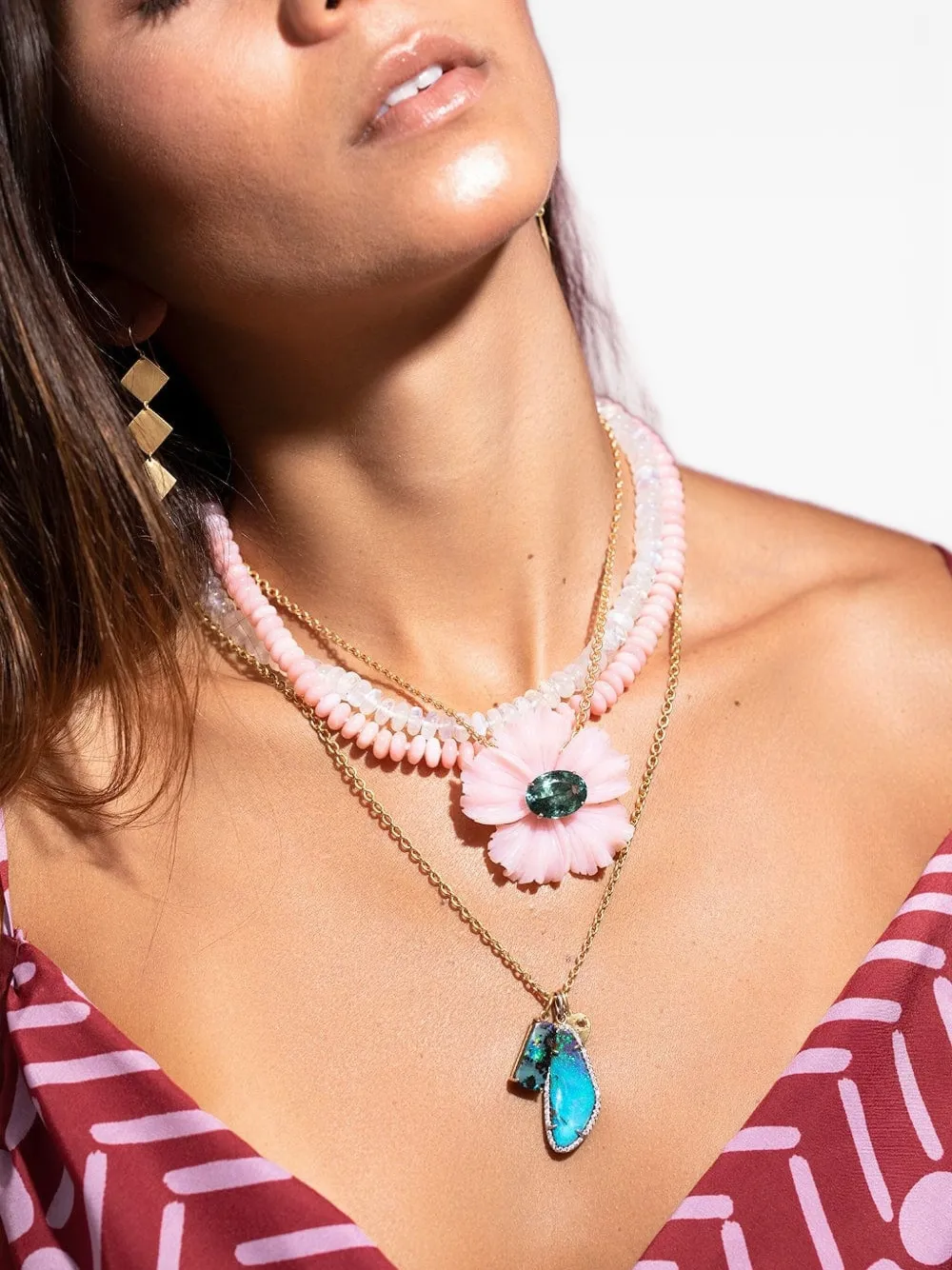 Irene Neuwirth 18k White Gold Boulder Opal And Diiamond Necklace In Silver