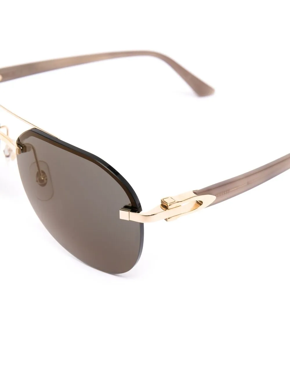 фото Cartier eyewear солнцезащитные очки-авиаторы с металлическим логотипом