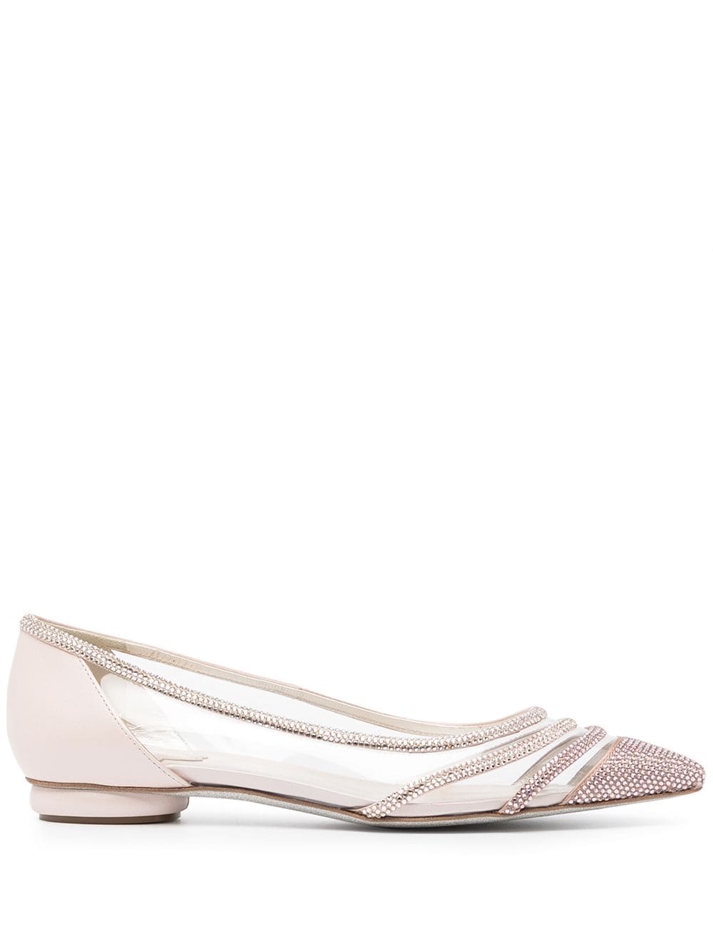 René Caovilla Pointed Ballerina Shoes In Pink