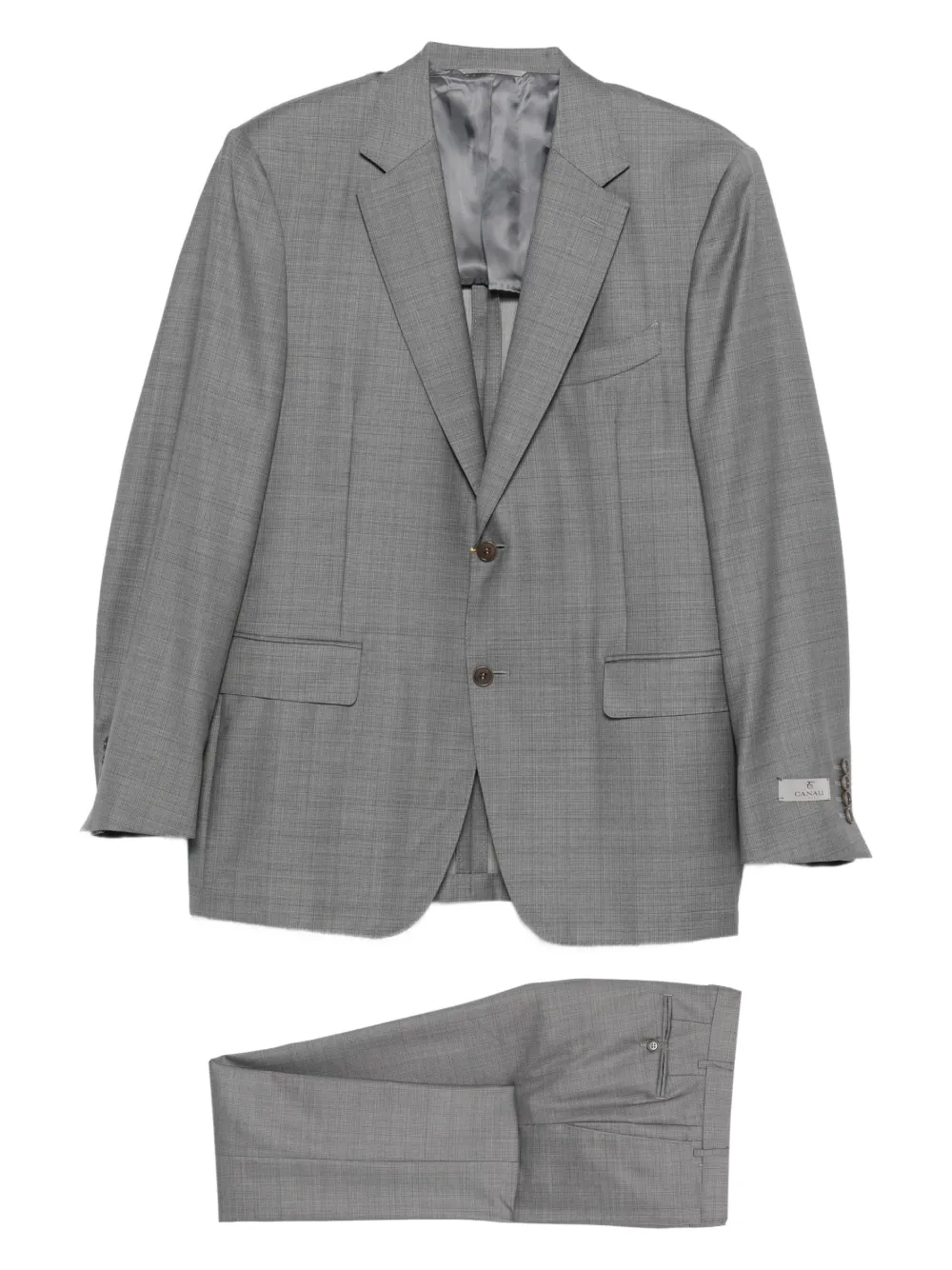 Canali Notched-lapel Suit In Gray