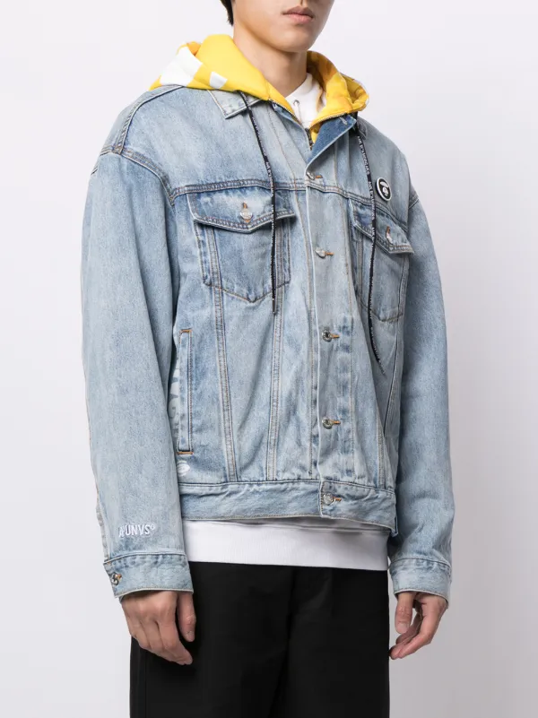 AAPE BY *A BATHING APE® hood-layer Denim Jacket - Farfetch