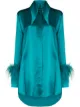 Image 1 of 16Arlington Seymour collar feather trim shirtdress