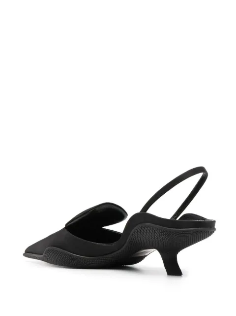 nylon gabardine slingback pumps