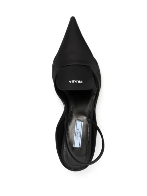 nylon gabardine slingback pumps