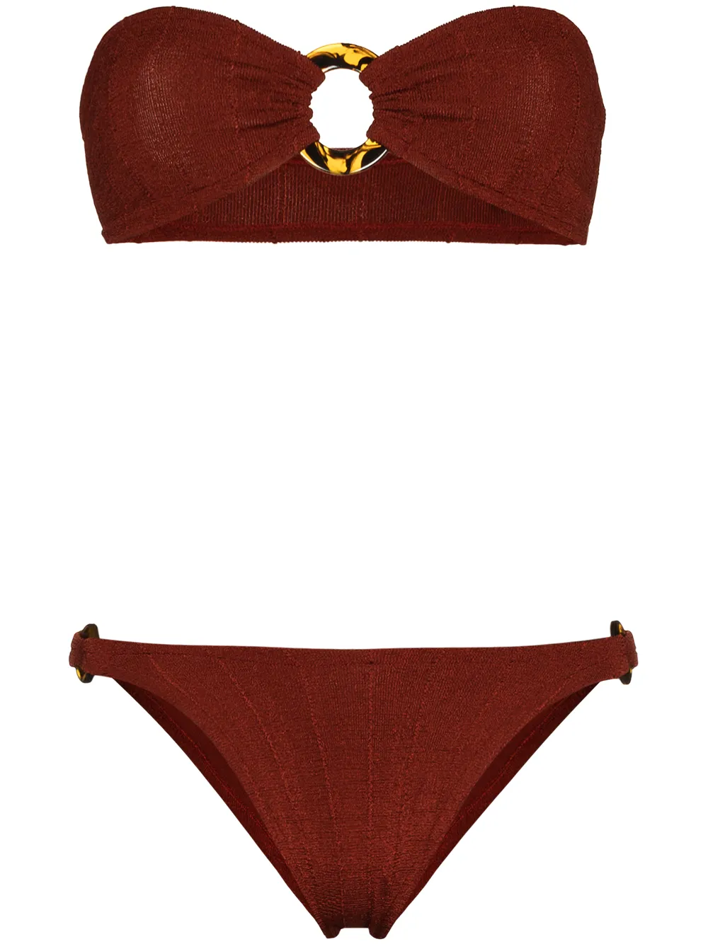 Shop Hunza G Gloria bandeau bikini set with Express Delivery - FARFETCH