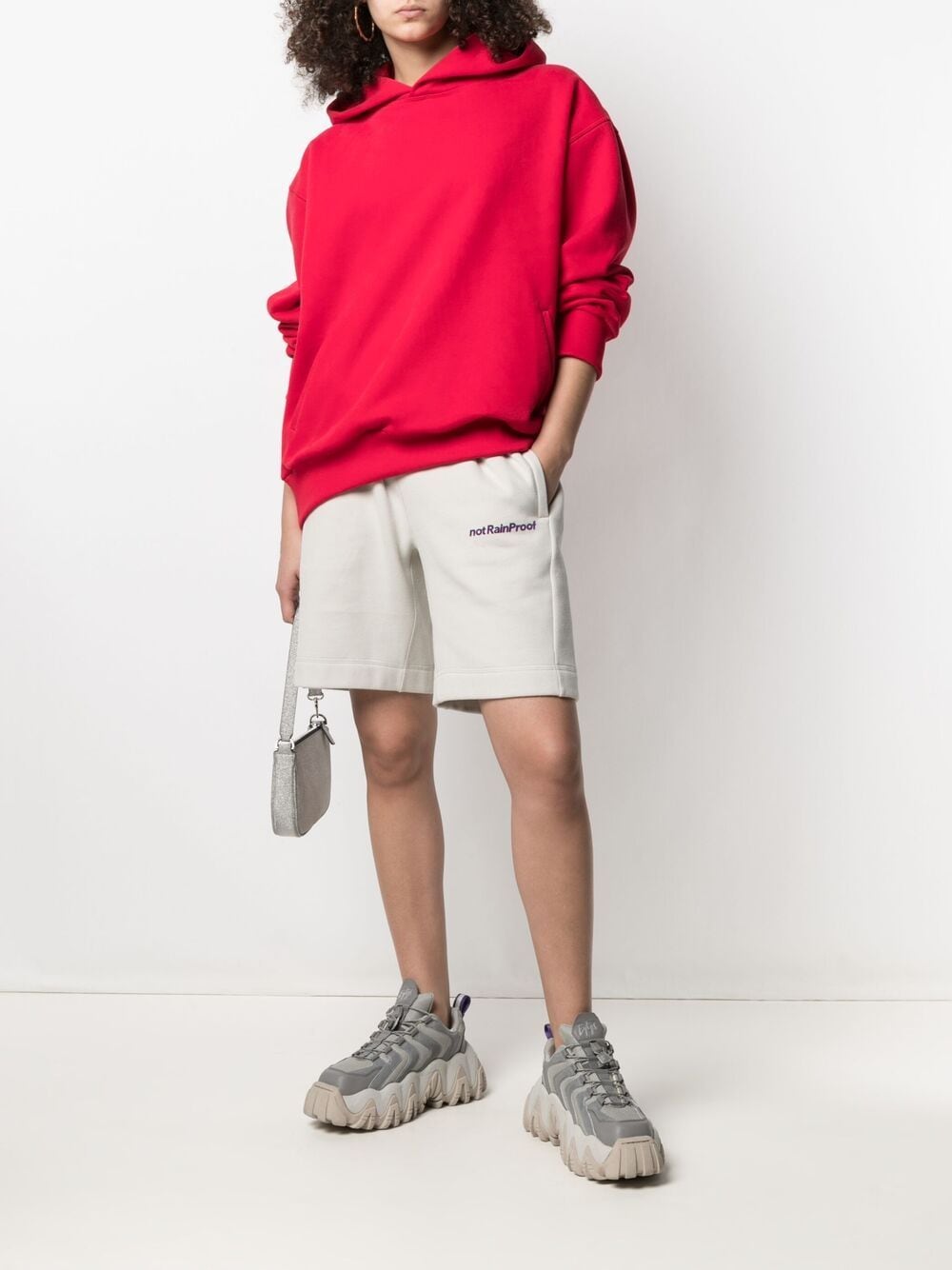 Shop Styland Logo Patch Hoodie In Red