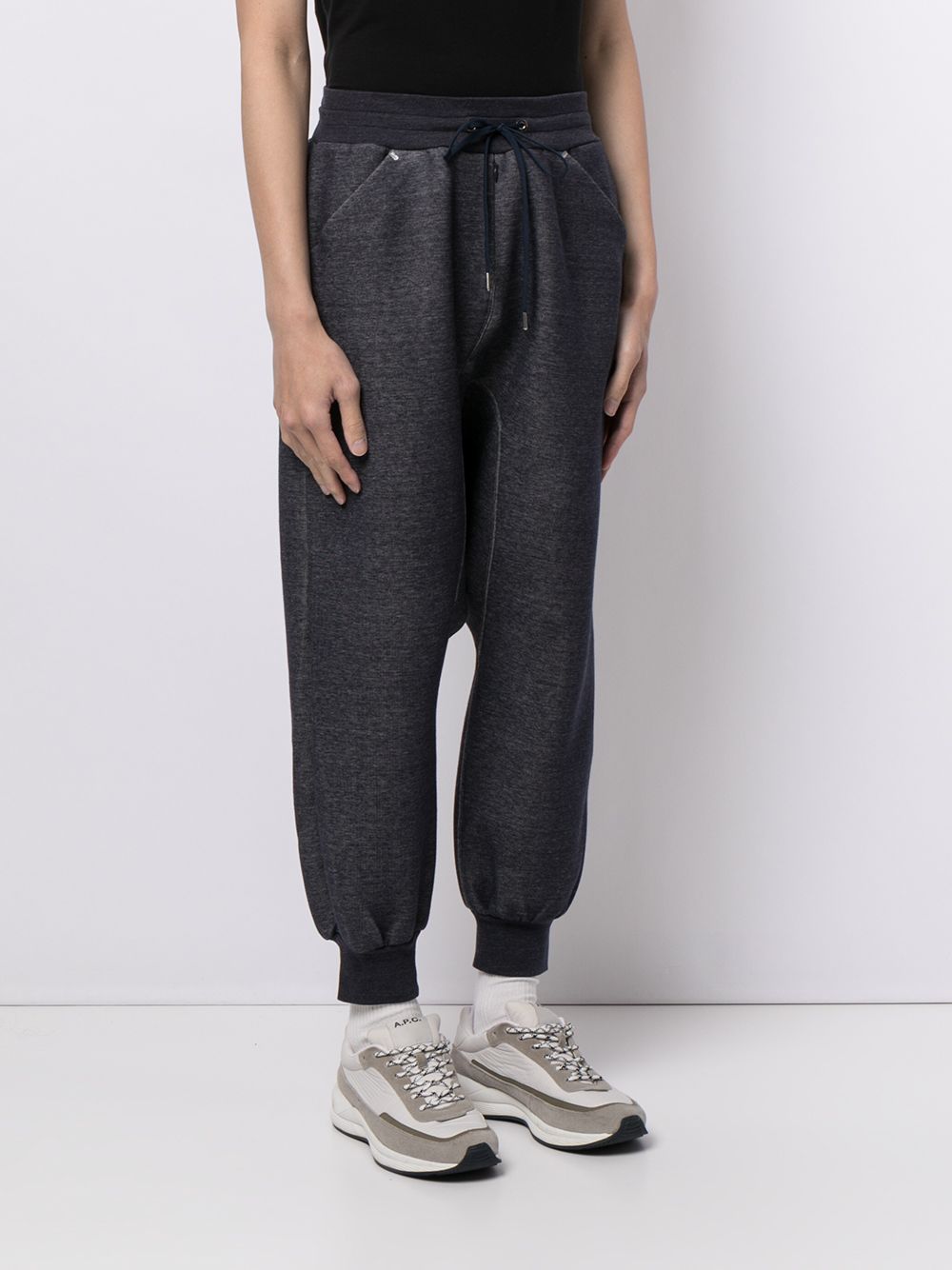 Shop Fumito Ganryu Drawstring-waist Trousers In Blue