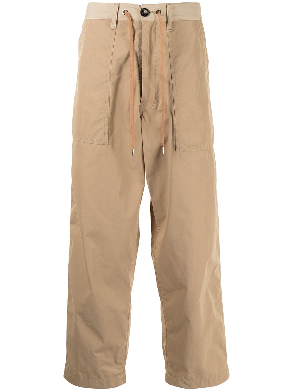 Fumito Ganryu Drawstring-waist Wide-leg Trousers In Brown