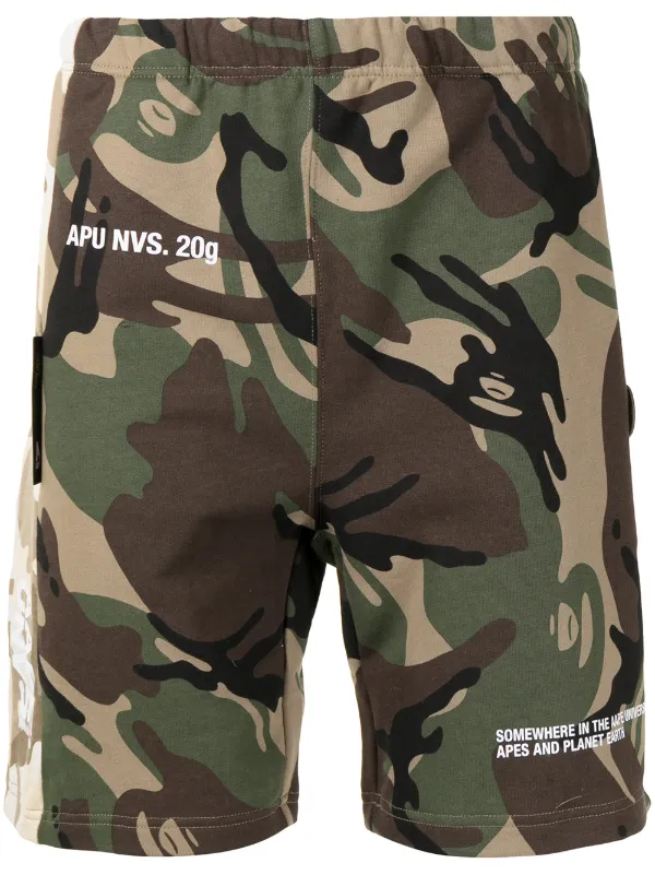 Shop Green pe By A Bathing Ape Ape Universe Camouflage Shorts With Express Delivery Saluscampusdemadrid