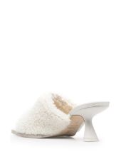 ALBA Mules 70 white Leather LINING Sheep Skin/Shearling OUTER Leather SOLE